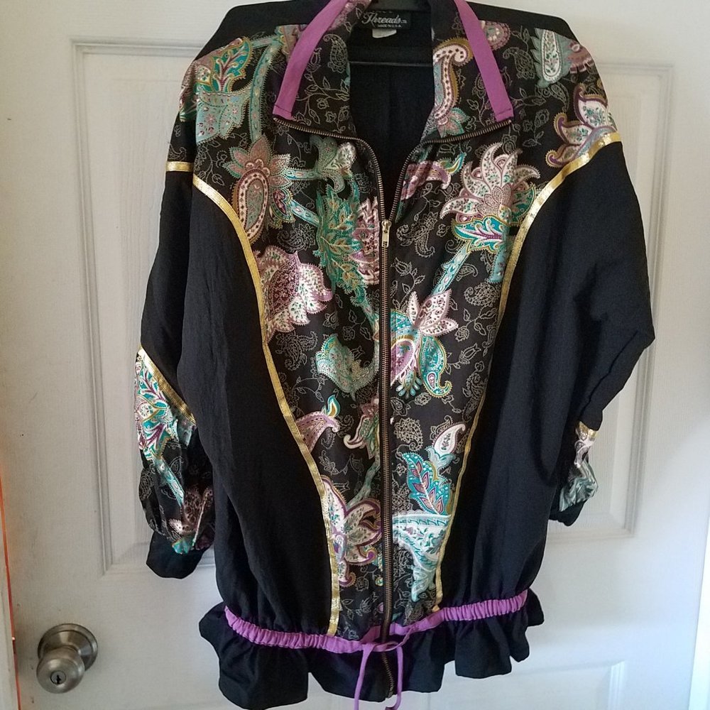 Silver threads peplum/blouson jacket